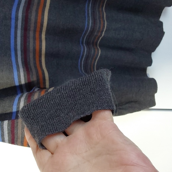Club Room Mens Merino Wool Multi-Color Striped Gray V neck Sweater Preppy Sz.xxl - Picture 4 of 10